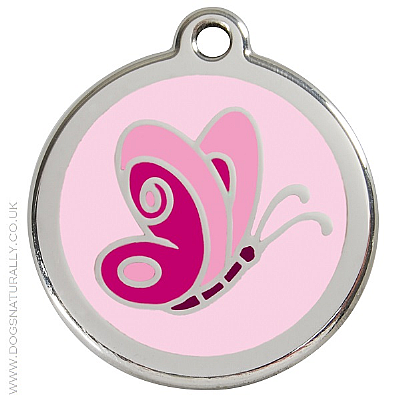 Pink Butterfly Dog ID Tags (3x sizes)